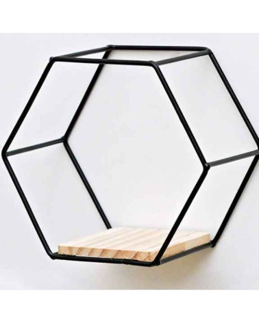Zestaw półek hexagon loft plastry miodu black 3szt