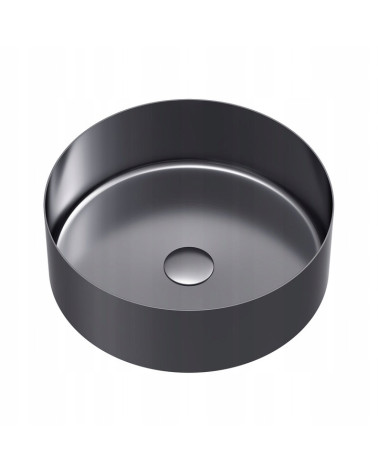 Okrągła umywalka stalowa łazienkowa nablatowa PVD