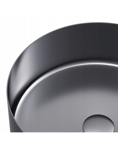 Okrągła umywalka stalowa łazienkowa nablatowa PVD